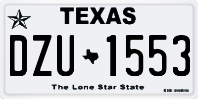TX license plate DZU1553