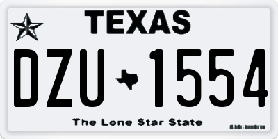 TX license plate DZU1554