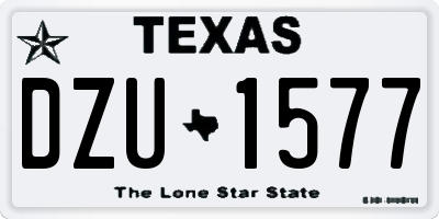 TX license plate DZU1577