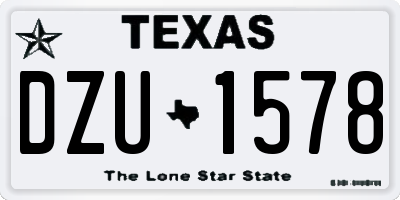 TX license plate DZU1578