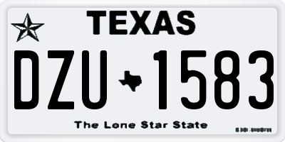 TX license plate DZU1583