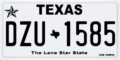 TX license plate DZU1585