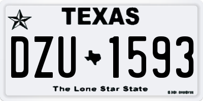 TX license plate DZU1593