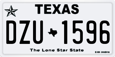 TX license plate DZU1596