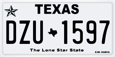 TX license plate DZU1597