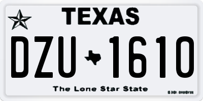 TX license plate DZU1610
