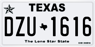TX license plate DZU1616