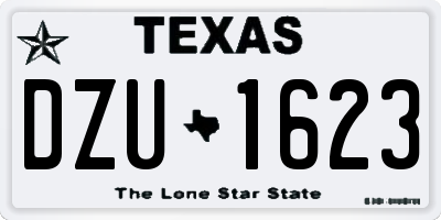 TX license plate DZU1623