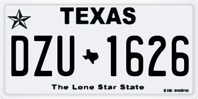TX license plate DZU1626