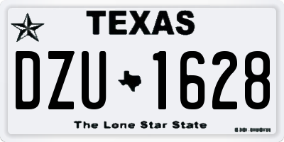 TX license plate DZU1628