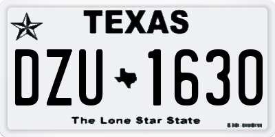 TX license plate DZU1630