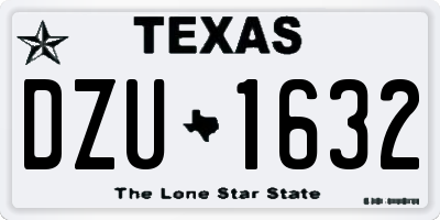 TX license plate DZU1632