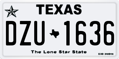 TX license plate DZU1636