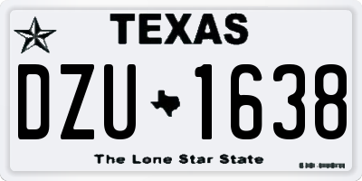 TX license plate DZU1638