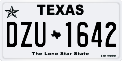 TX license plate DZU1642