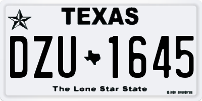 TX license plate DZU1645