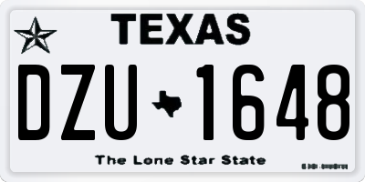 TX license plate DZU1648