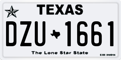 TX license plate DZU1661
