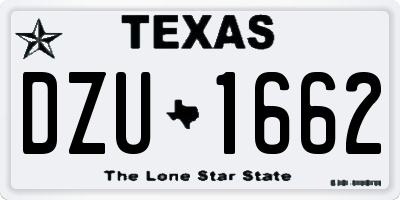 TX license plate DZU1662