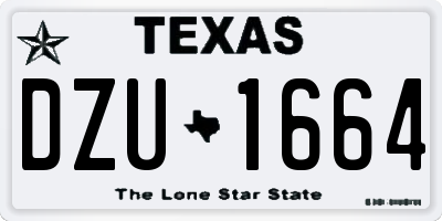 TX license plate DZU1664