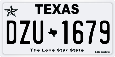 TX license plate DZU1679