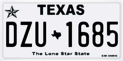 TX license plate DZU1685