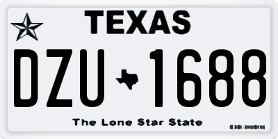TX license plate DZU1688