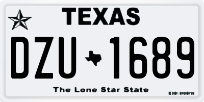 TX license plate DZU1689