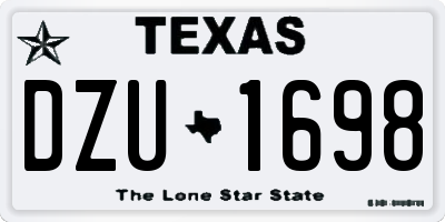 TX license plate DZU1698