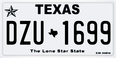 TX license plate DZU1699