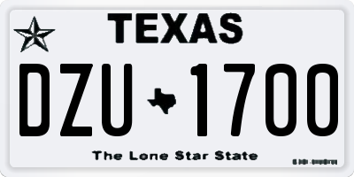 TX license plate DZU1700