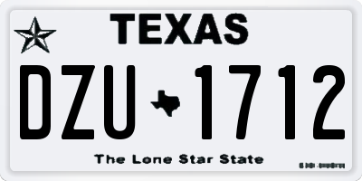 TX license plate DZU1712