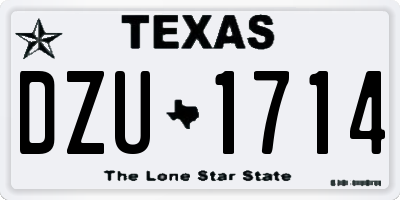 TX license plate DZU1714