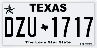 TX license plate DZU1717