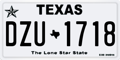 TX license plate DZU1718