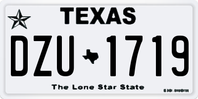 TX license plate DZU1719