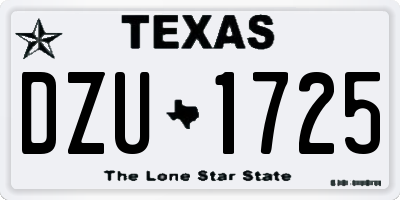TX license plate DZU1725