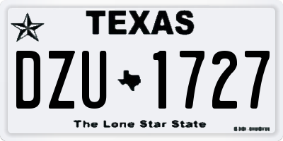 TX license plate DZU1727