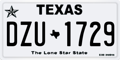 TX license plate DZU1729