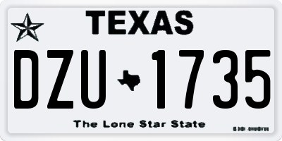 TX license plate DZU1735