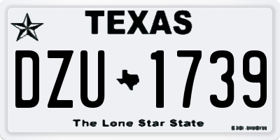 TX license plate DZU1739