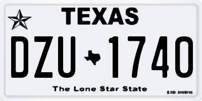 TX license plate DZU1740