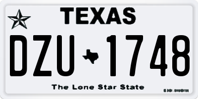 TX license plate DZU1748