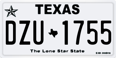 TX license plate DZU1755