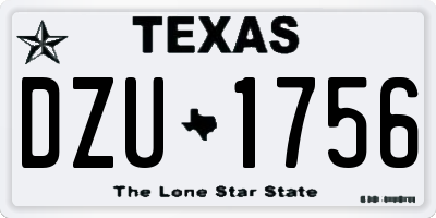 TX license plate DZU1756
