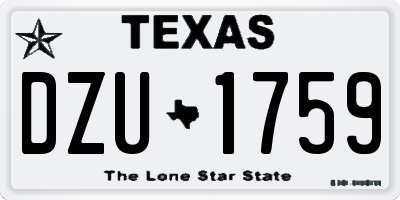 TX license plate DZU1759
