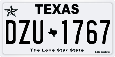 TX license plate DZU1767