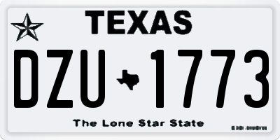 TX license plate DZU1773