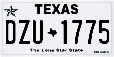 TX license plate DZU1775