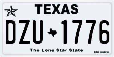 TX license plate DZU1776